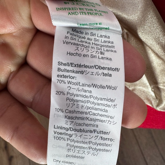 J.Crew Re-imagined Red Wool & Cashmere Coat Women’s XL - Picture 6 of 7